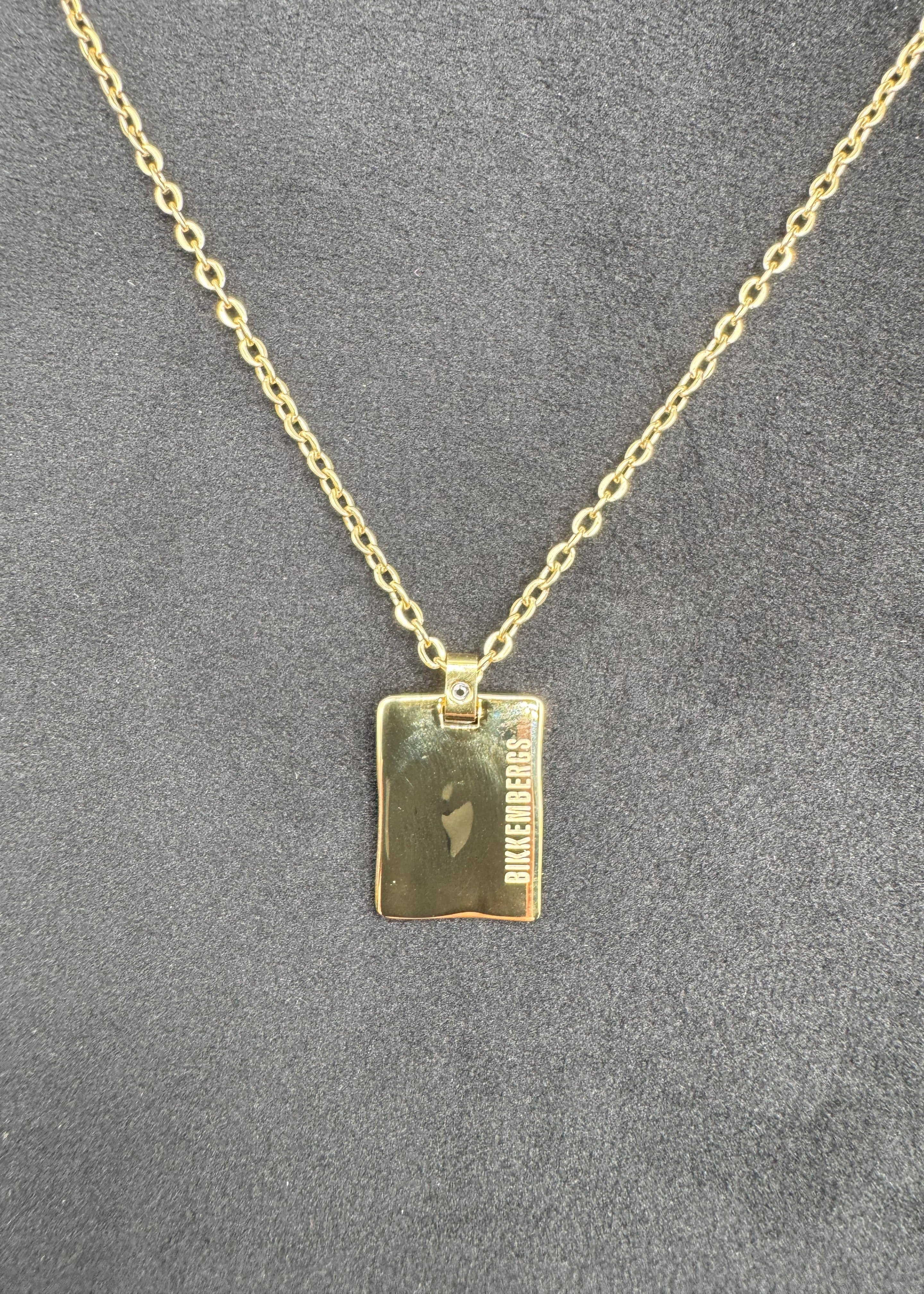 Collana Uomo Con Medaglietta E Diamante 0.01 Ct