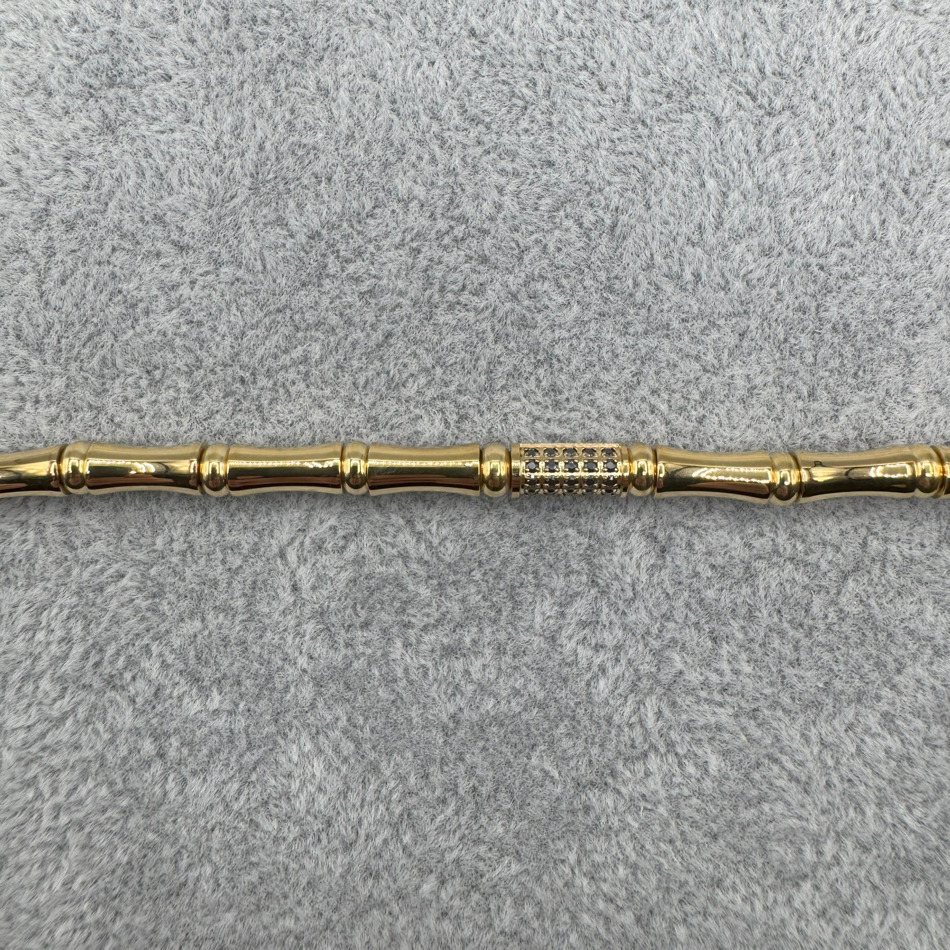 Bracciale Bikkembergs Dorato Con DiamantI Neri Da 0,26Ct
