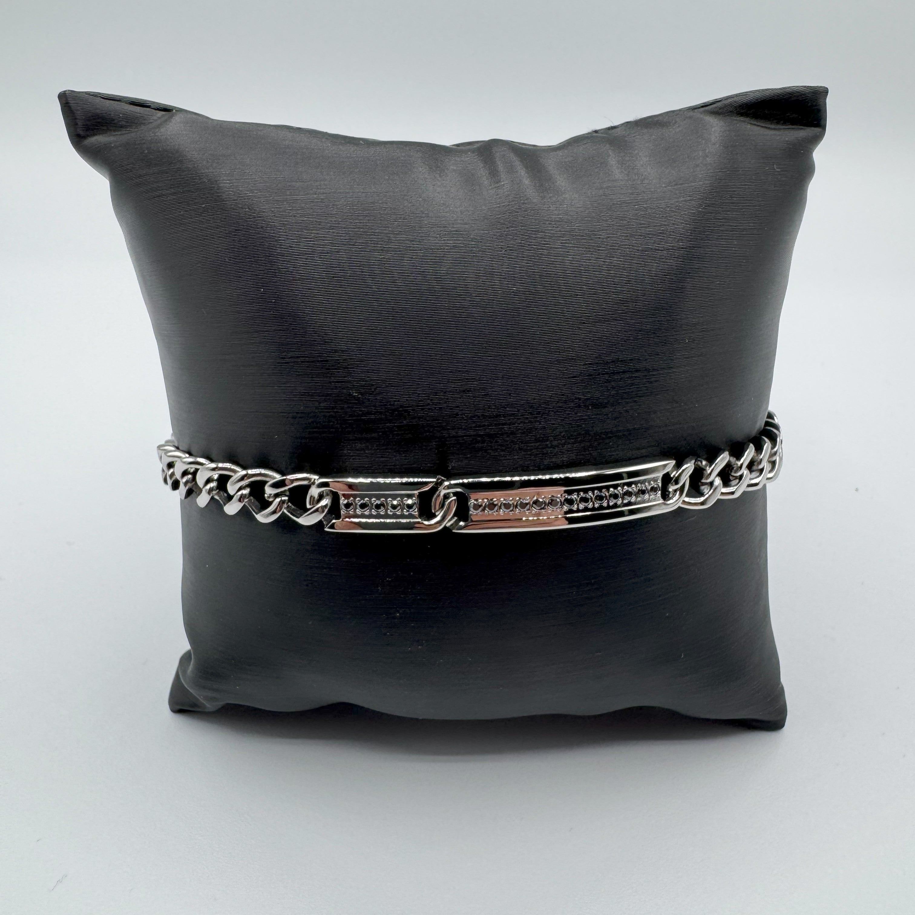 Bracciale Bikkembergs In Acciao Con Diamanti Neri Da 0,24Ct