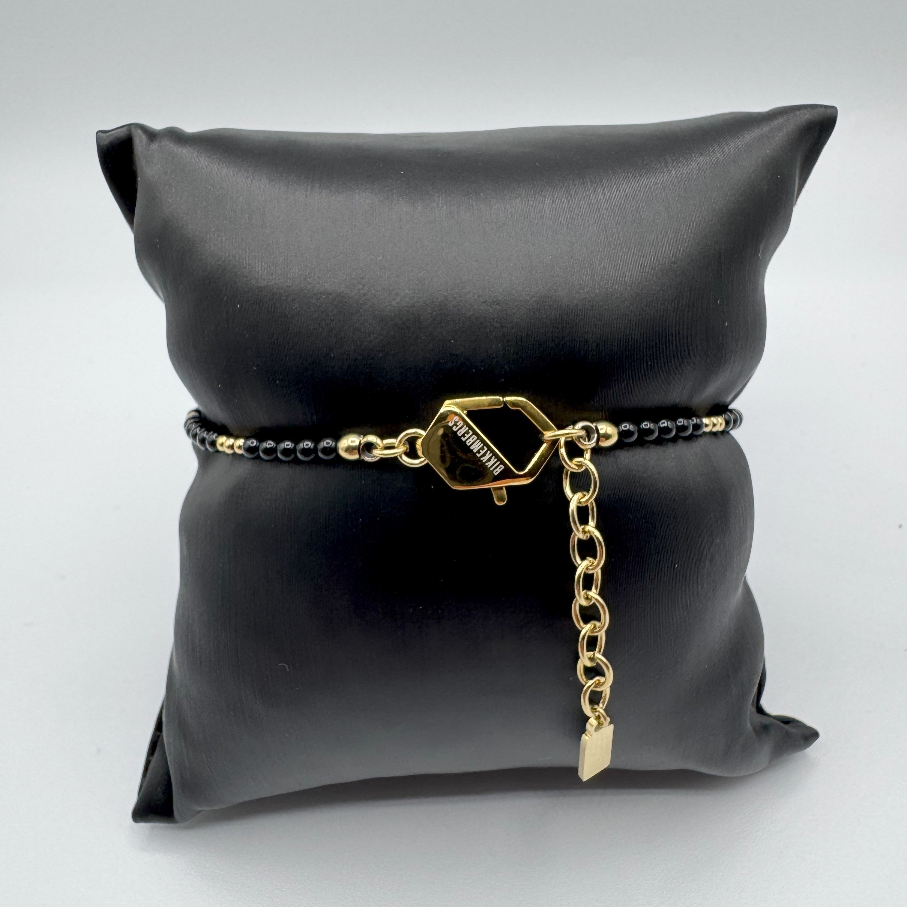 Bracciale Bikkembergs Perline In Acciao Con Diamante Nero Da 0,01Ct