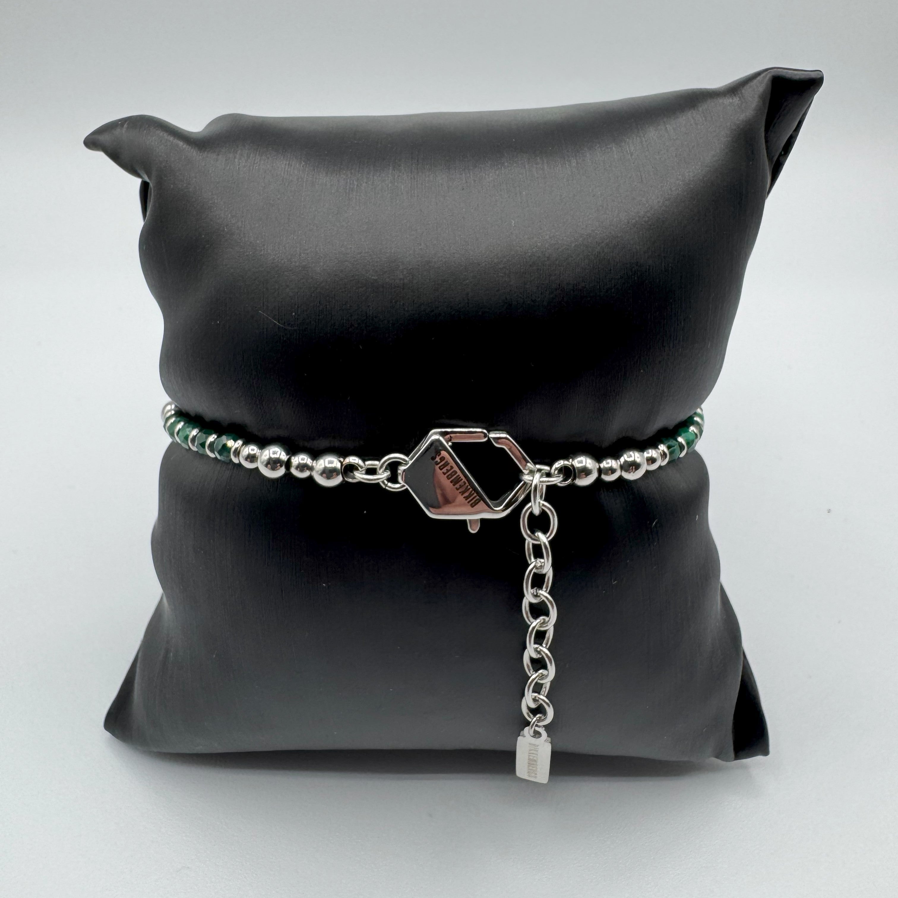 Bracciale Bikkembergs Perline In Acciao Con Diamante Nero Da 0,01Ct