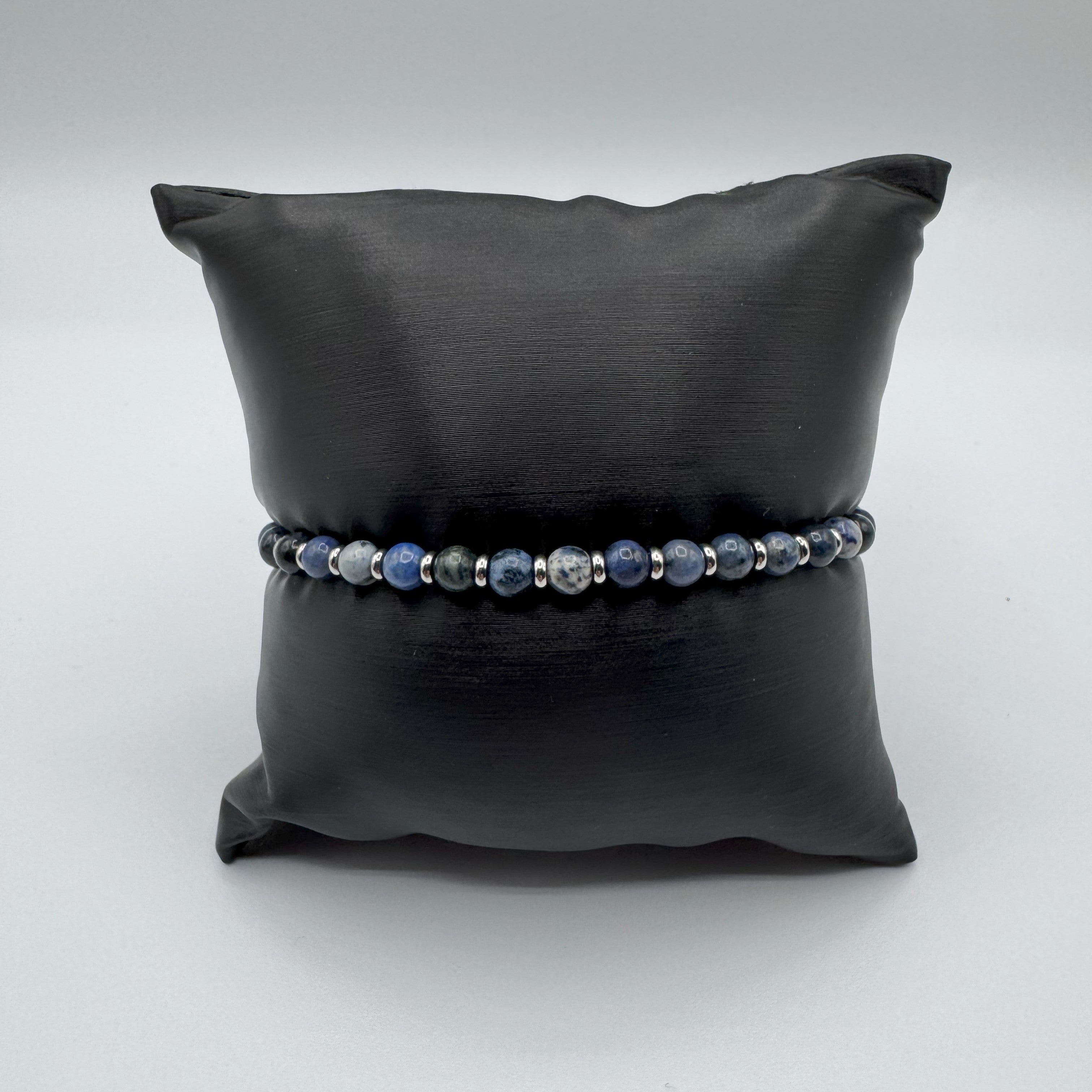 Bracciale Bikkembergs Perline In Acciao Con Diamante Nero Da 0,01Ct