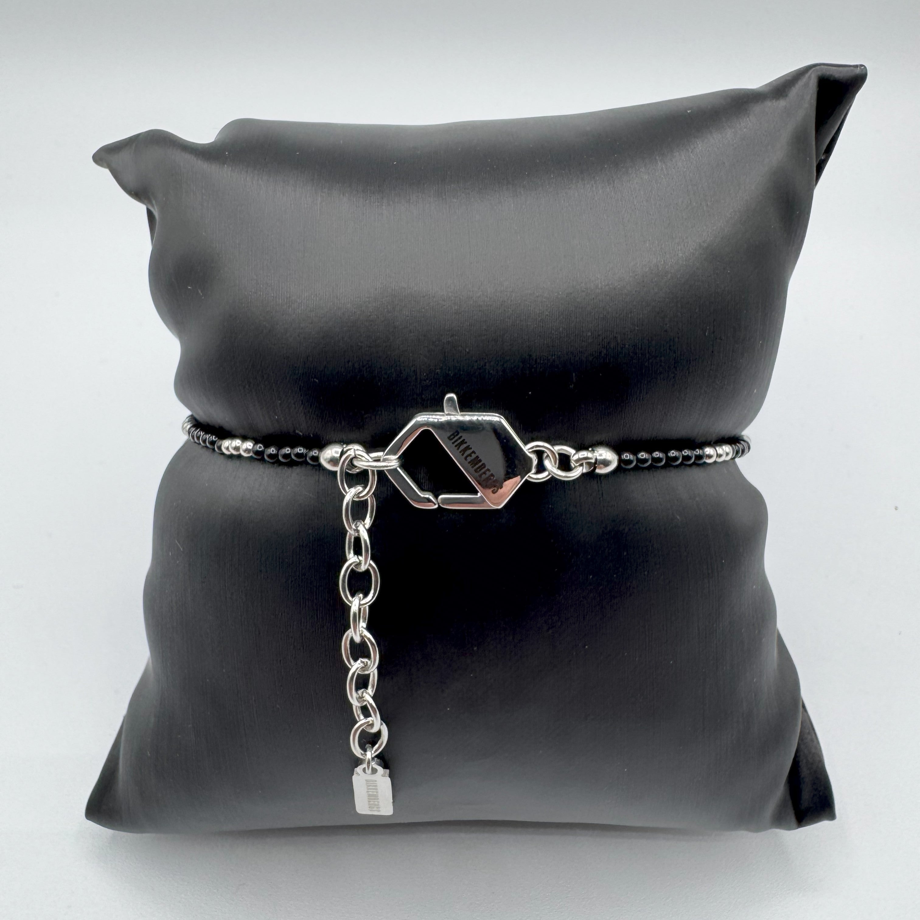 Bracciale Bikkembergs Perline In Acciao Con Diamante Nero Da 0,01Ct