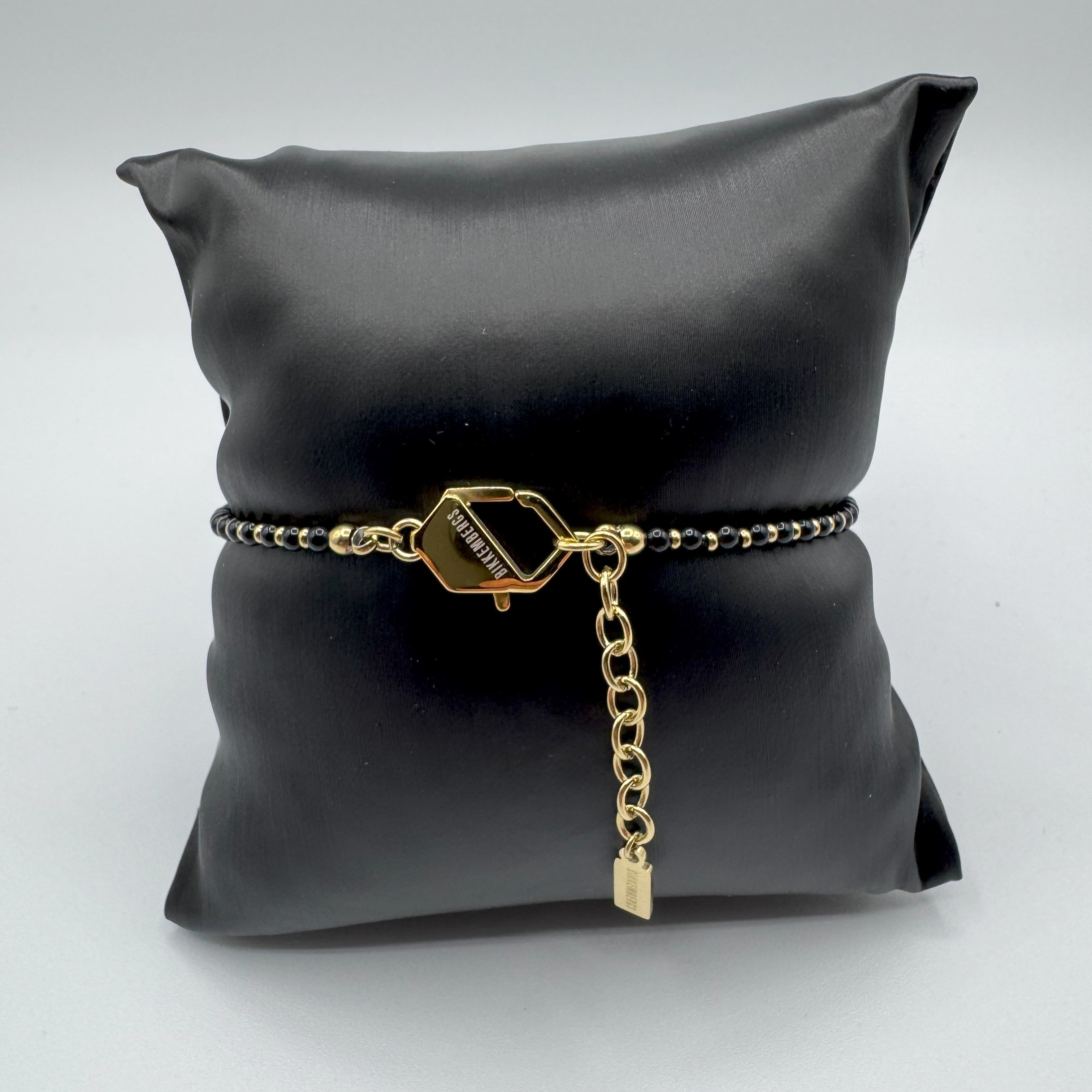 Bracciale Bikkembergs Perline In Acciao Con Diamante Nero Da 0,01Ct