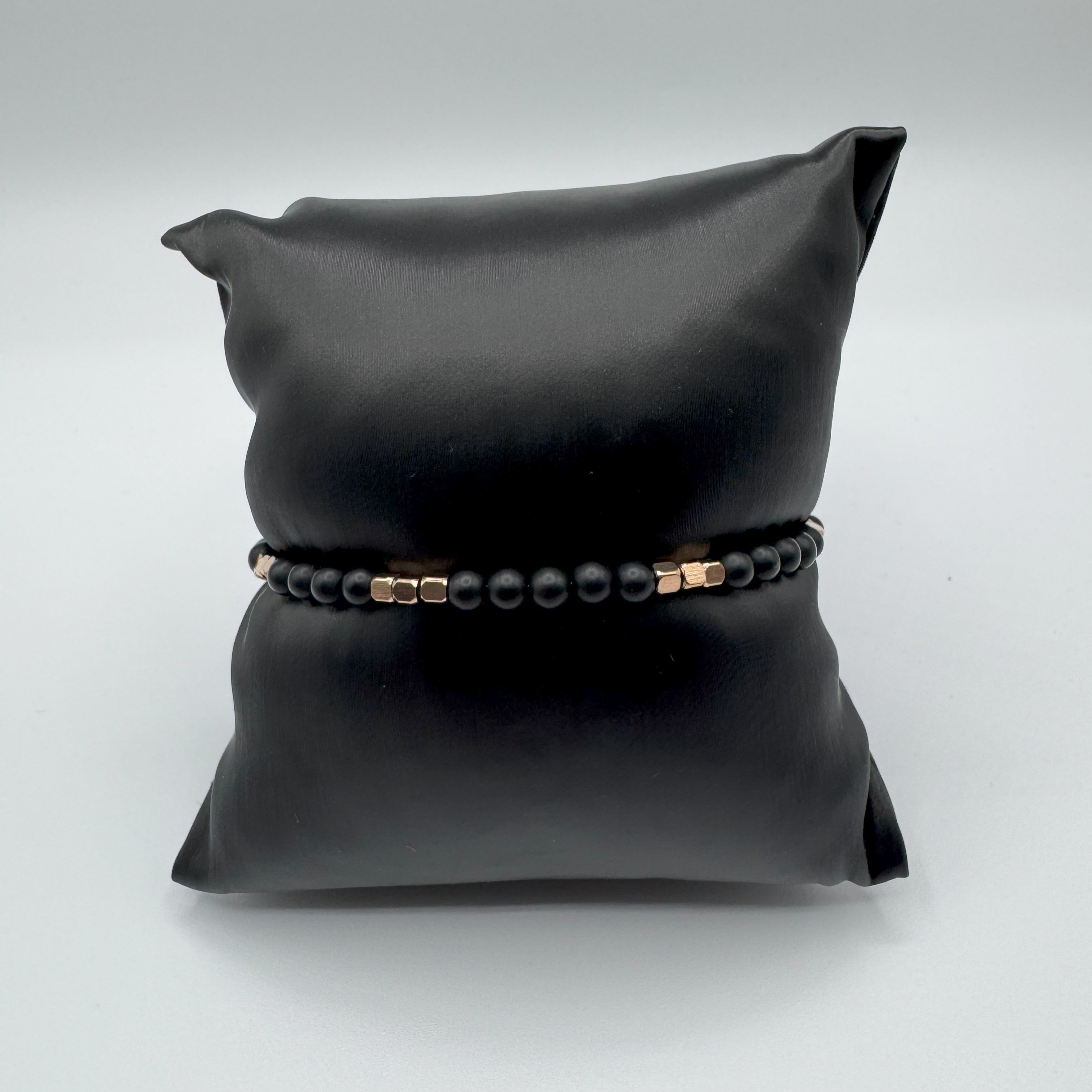 Bracciale Bikkembergs Perline In Acciao Con Diamante Nero Da 0,01Ct