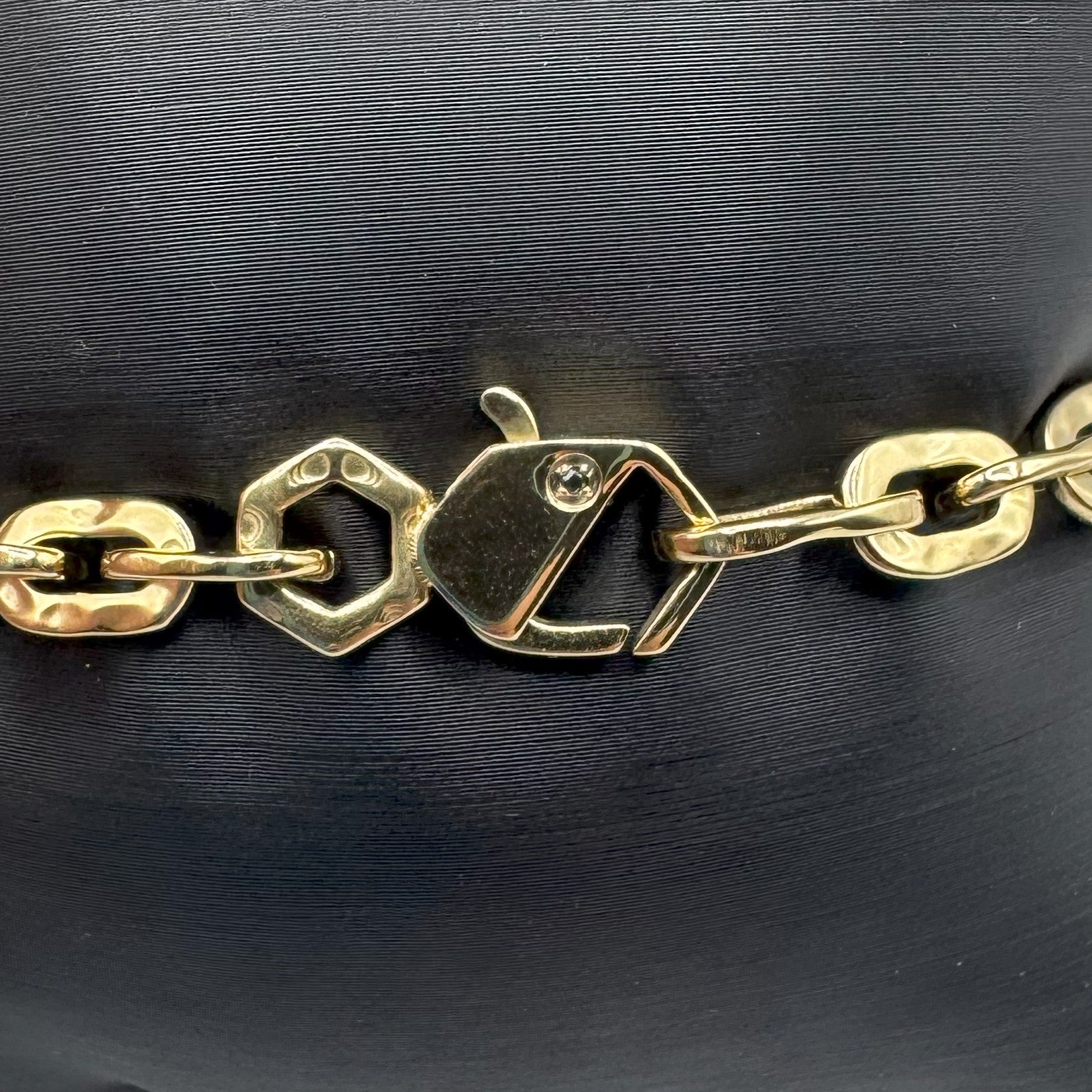 Bracciale Bikkembergs In Acciao Dorato Con Diamante Nero Da 0,01Ct