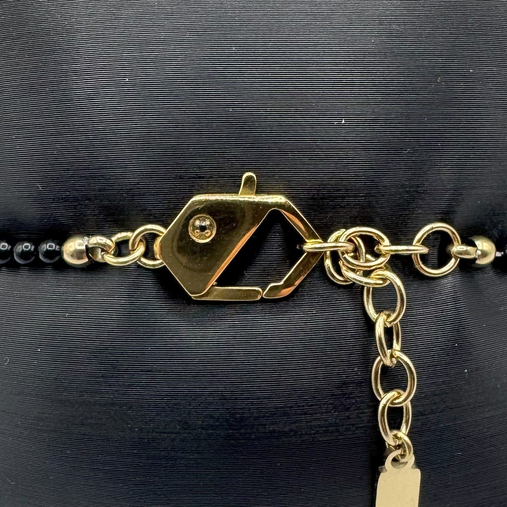 Bracciale Bikkembergs Perline In Acciao Con Diamante Nero Da 0,01Ct