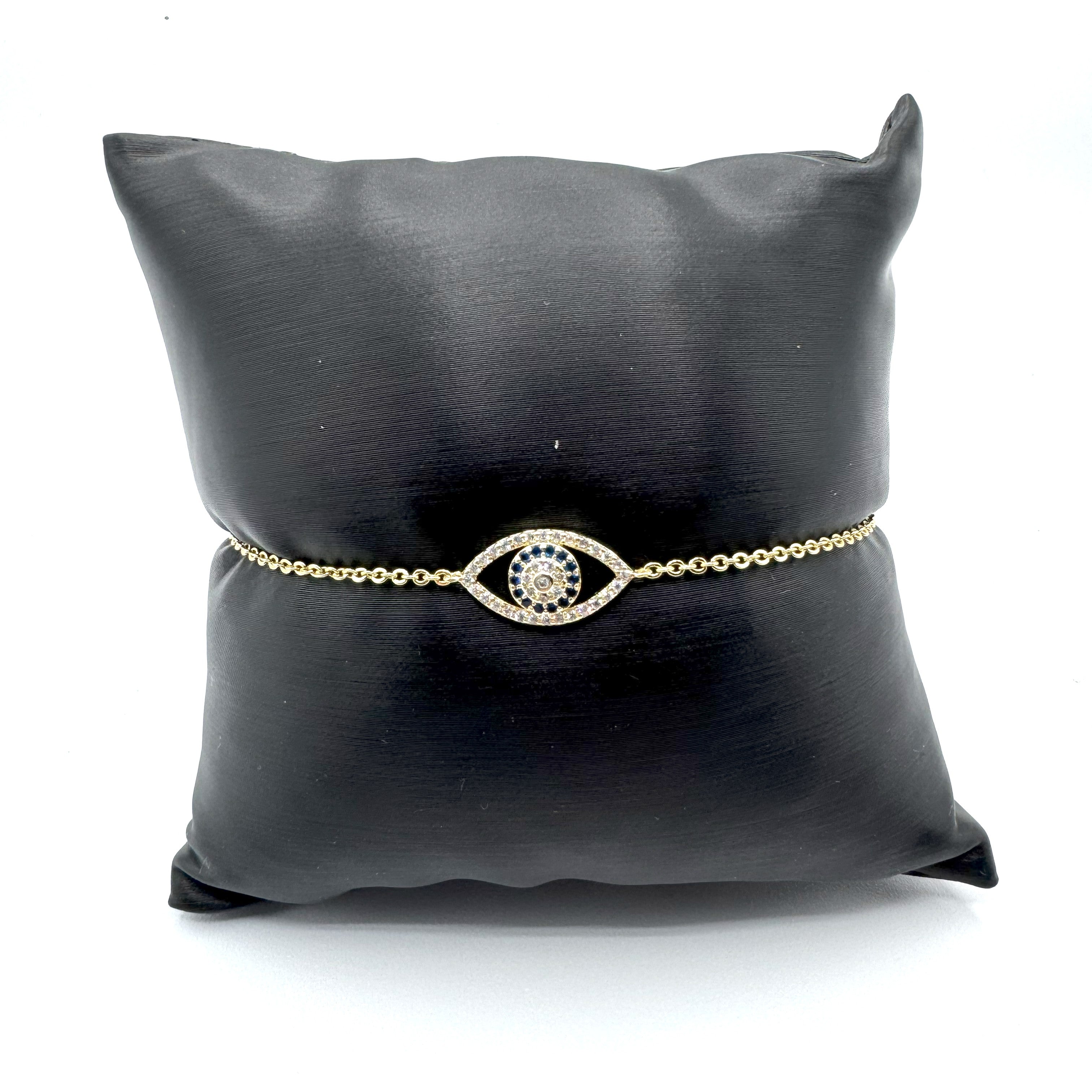 Bracciale In Acciaio Dorato Con Zirconi Art.AM060G