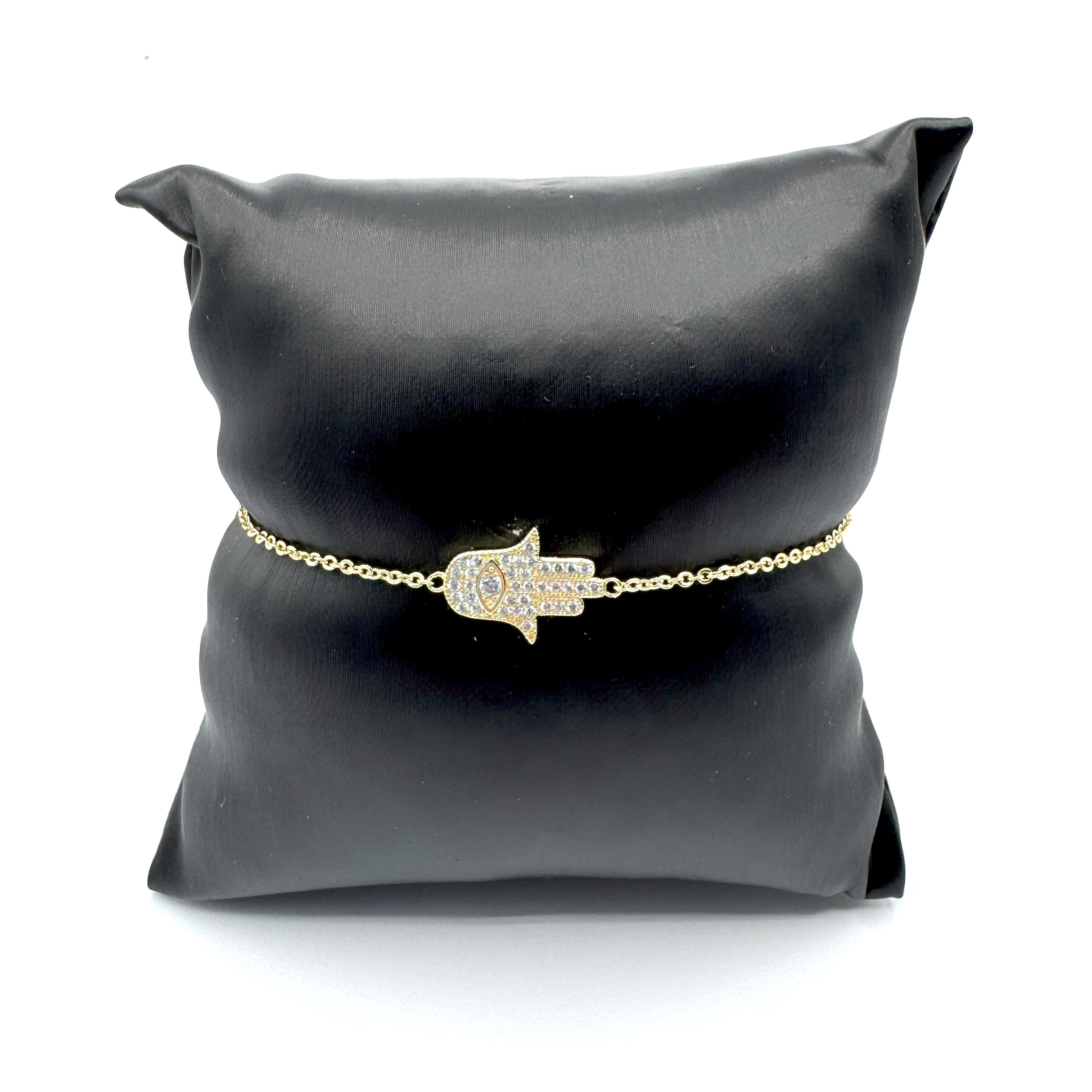 Bracciale In Acciaio Dorato Con Zirconi Art.AM059G