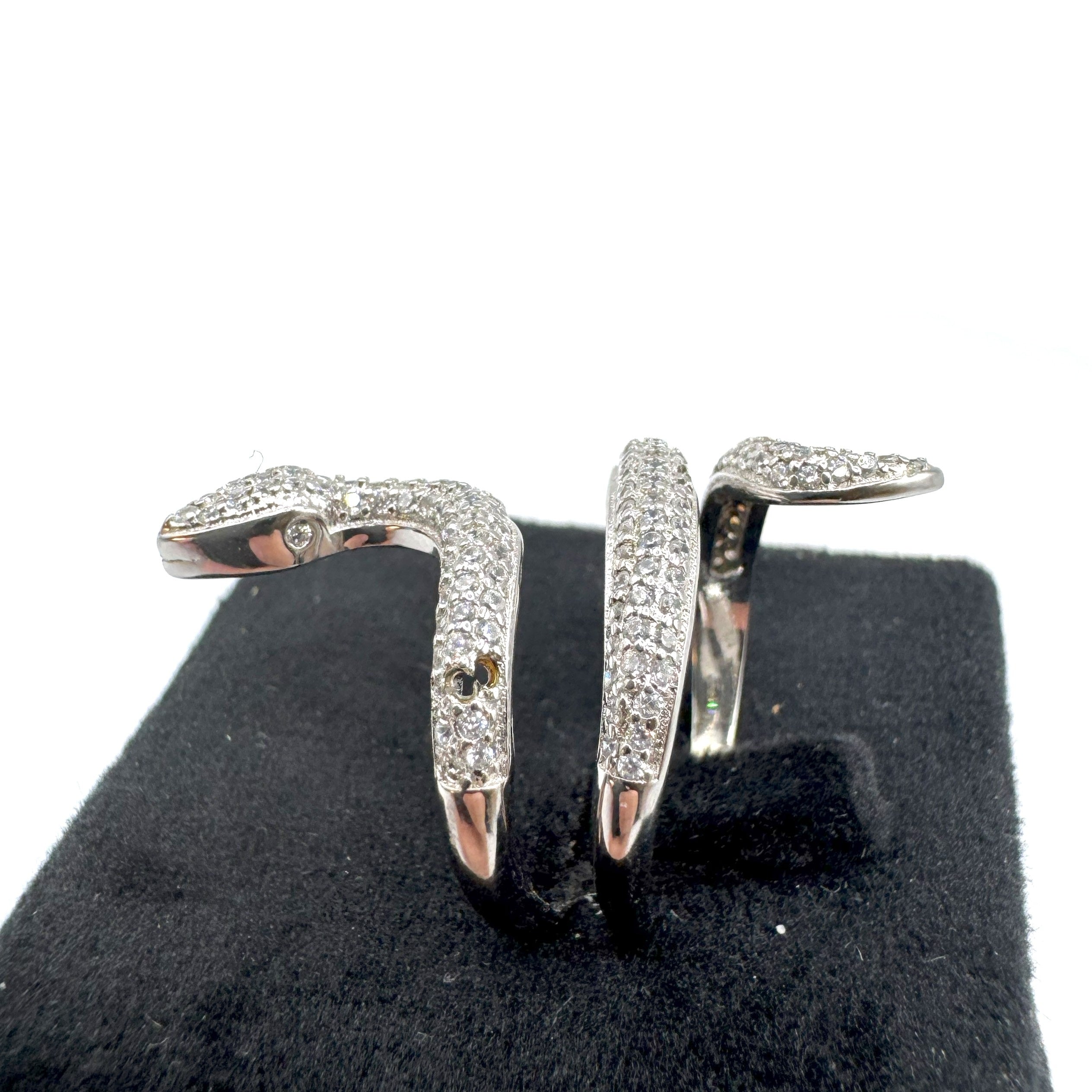 Anello In Argento925 a Forma Di serpente Zirconato