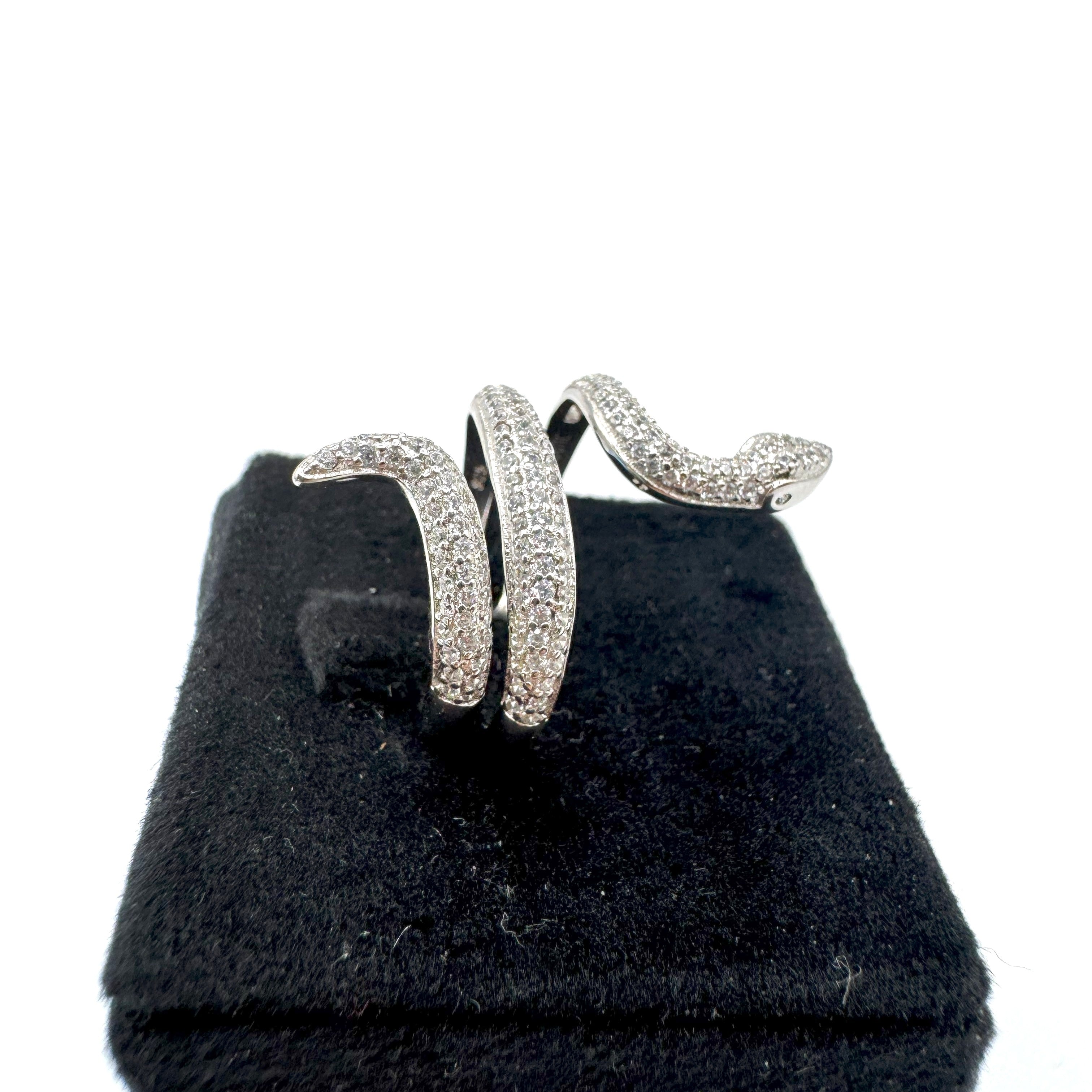 Anello In Argento925 a Forma Di serpente Zirconato