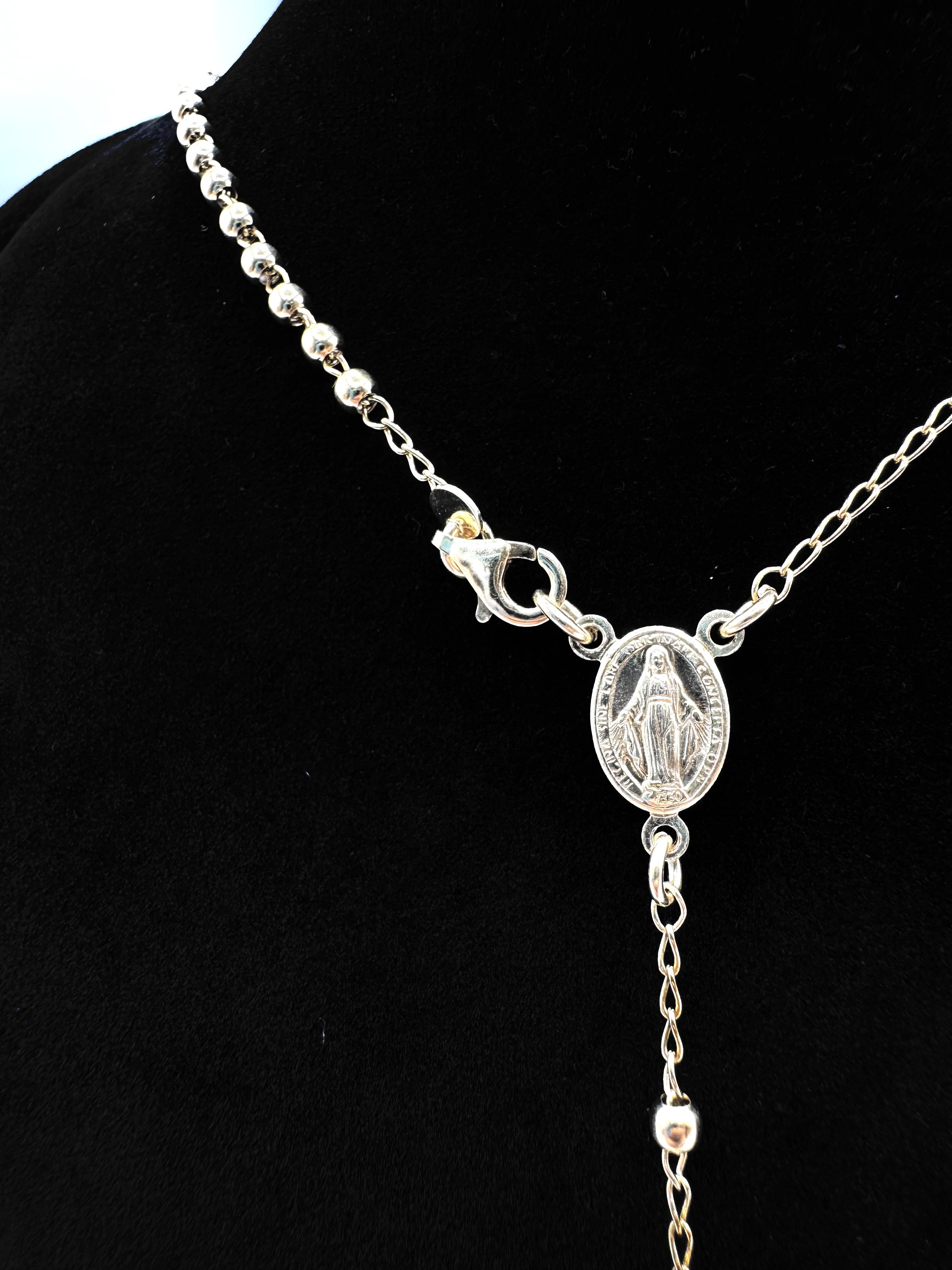 Collana Rosario In Argento 925 Dorato