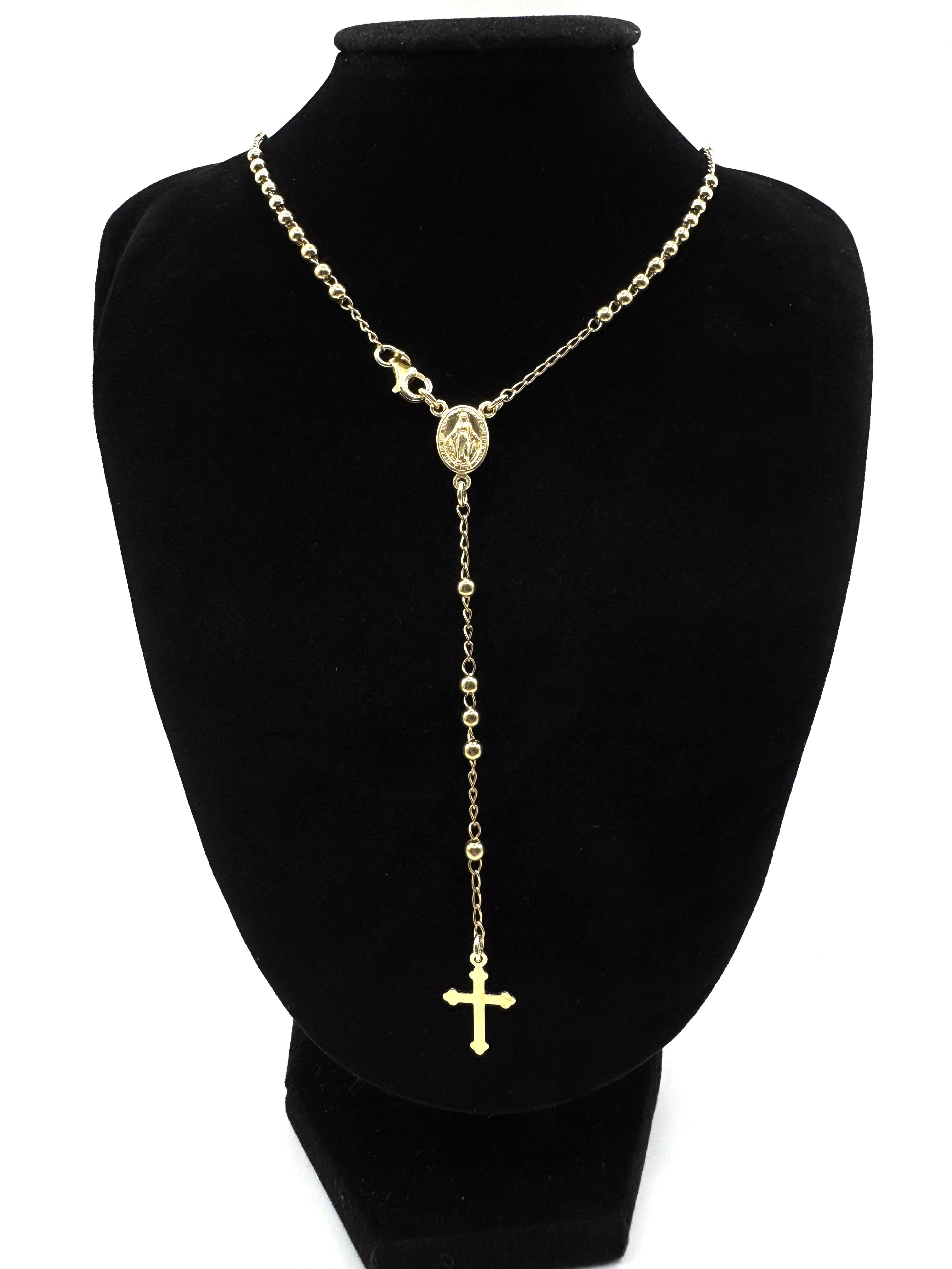 Collana Rosario In Argento 925 Dorato