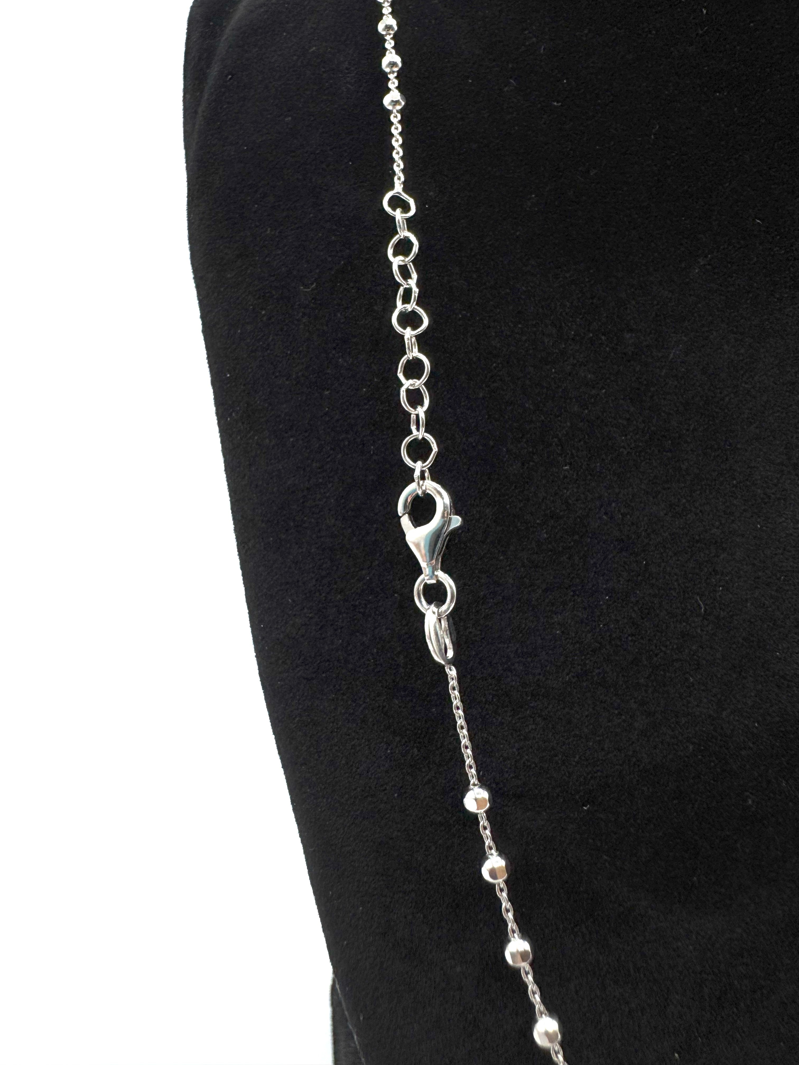 Collana Rosario In Argento 925 Con Crocifisso e Madonnina