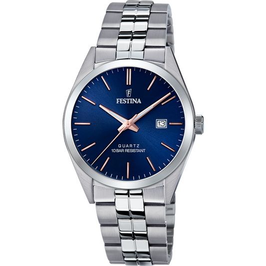 Orologio Festina F20437/B, blu, vista del quadrante e del bracciale