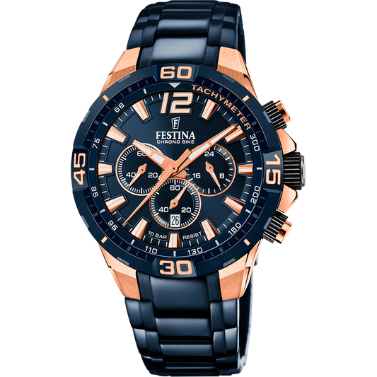 Orologio Festina F20524/1, blu, vista del quadrante e del bracciale