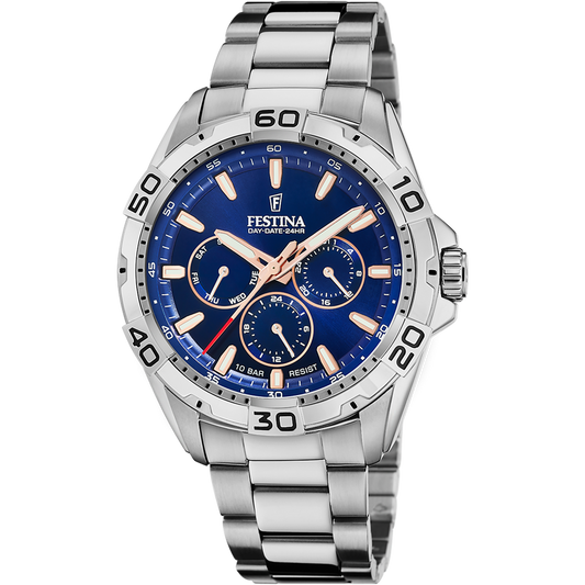 Orologio Festina F20623/2, blu, vista del quadrante e del bracciale