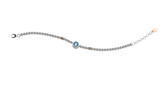 Bracciale Nanàn Bijou NAN0201 a sfere con orsetto azzurro