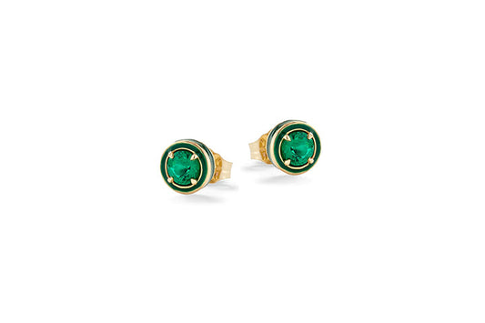 Orecchini Nanàn NAN0499 in argento 925 con pietra tonda verde