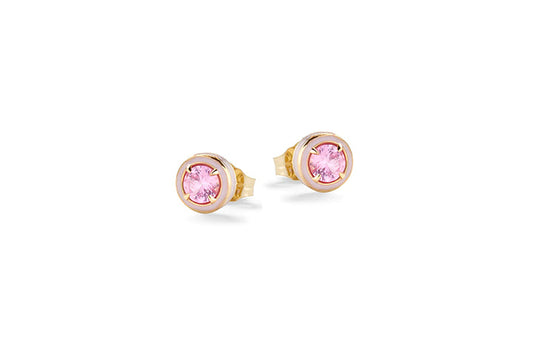 Orecchini Nanàn NAN0500 in argento 925 con pietra tonda rosa