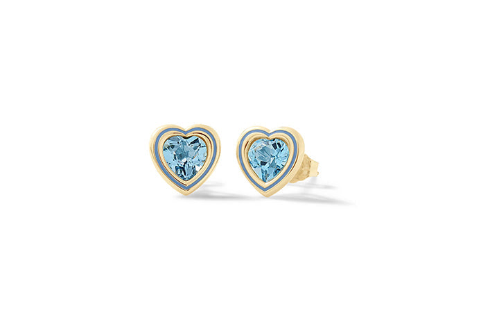 Orecchini Nanàn NAN0502 a cuore azzurro sfaccettato