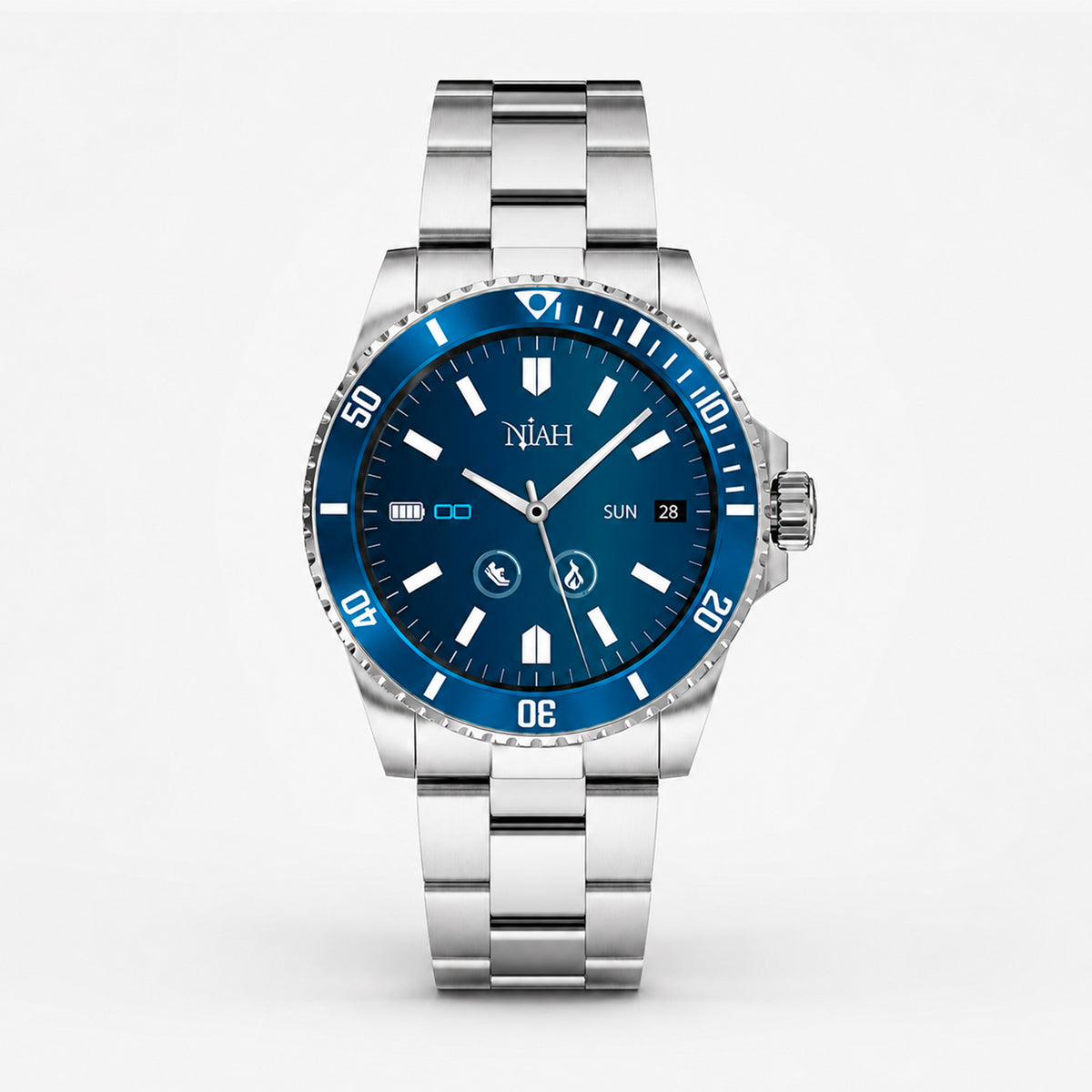 Smartwatch Techmade Niah Neptune NH-NEPTUNE-BL, blu, vista di cassa e cinturino