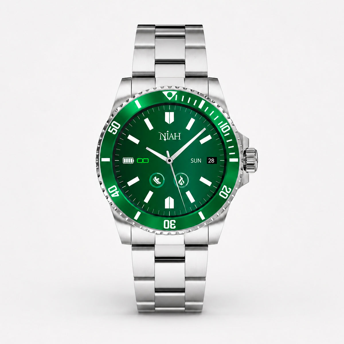 Smartwatch Techmade Niah Neptune NH-NEPTUNE-GR, verde, vista di cassa e cinturino