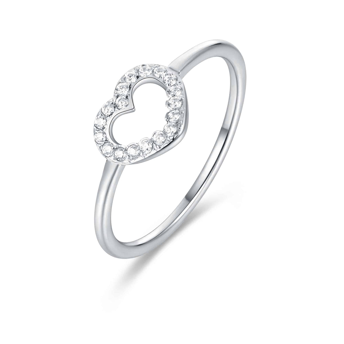 Crystal Love – Anello cuore vuoto con cristalli