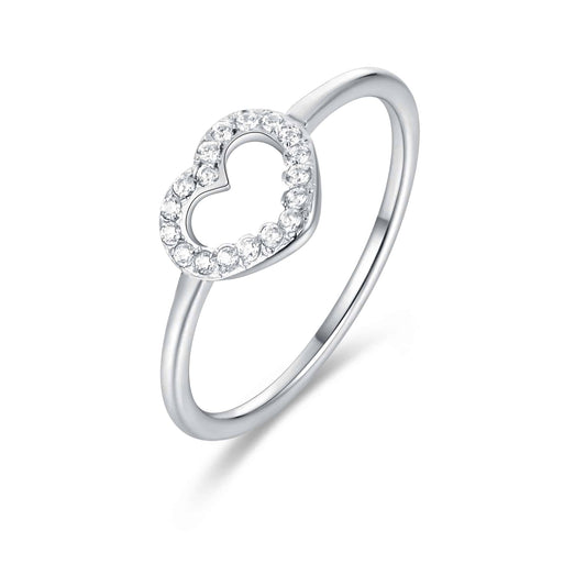Crystal Love – Anello cuore vuoto con cristalli