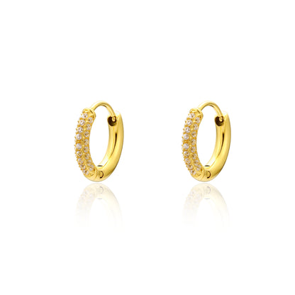 Elite – Orecchini a cerchio con cristalli – Cerchio, 2 cristalli 13 × 3,5 mm