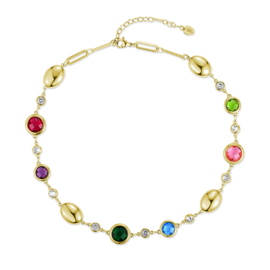 Aurea – Collana girocollo catena freedom con cristalli colorati