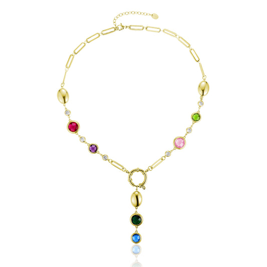 Aurea – Collana pendente a catena freedom con cristalli colorati
