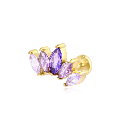 Princess – Orecchino piercing tragus fior di loto – Viola