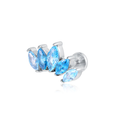Princess – Orecchino piercing tragus fior di loto – Turchese