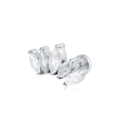 Princess – Orecchino piercing tragus fior di loto – Bianco