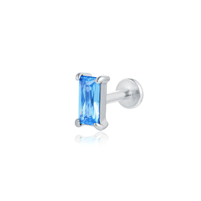 Princess – Orecchino piercing baguette – Turchese