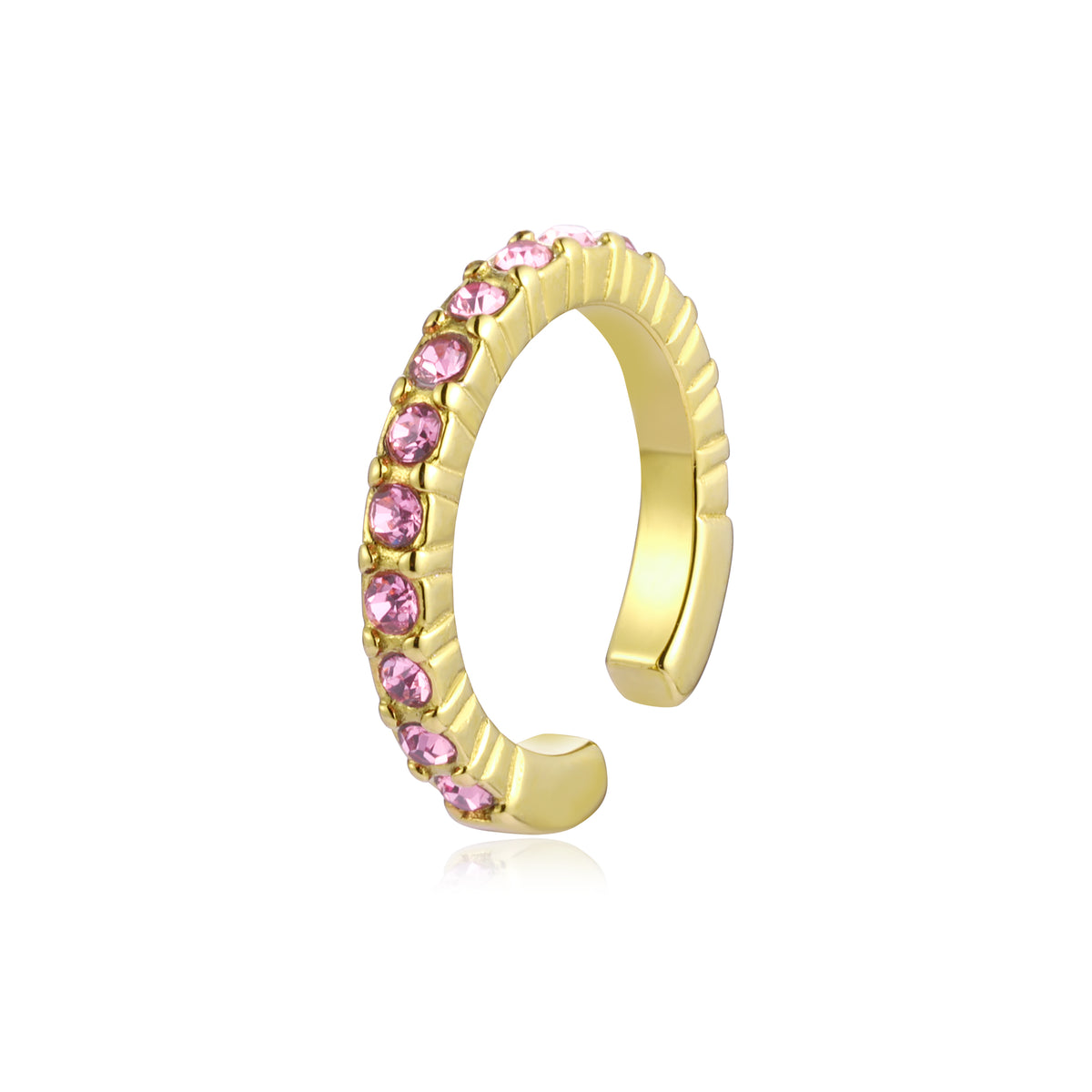 Princess – Earcuff con cristalli – Fucsia