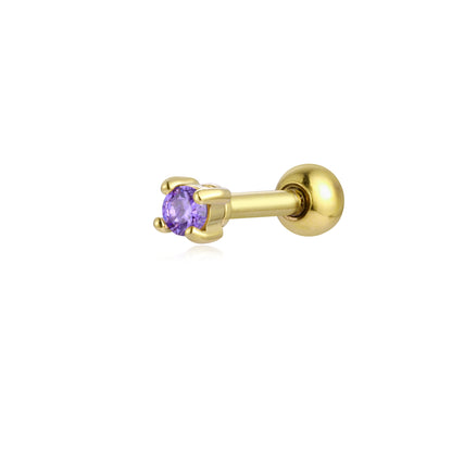 Princess – Orecchino piercing con cristallo – Viola