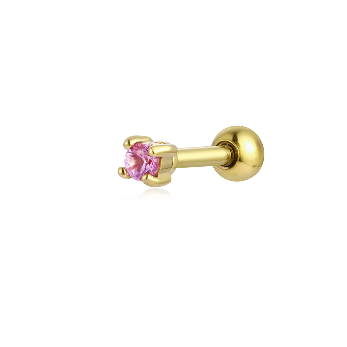 Princess – Orecchino piercing con cristallo – Fucsia