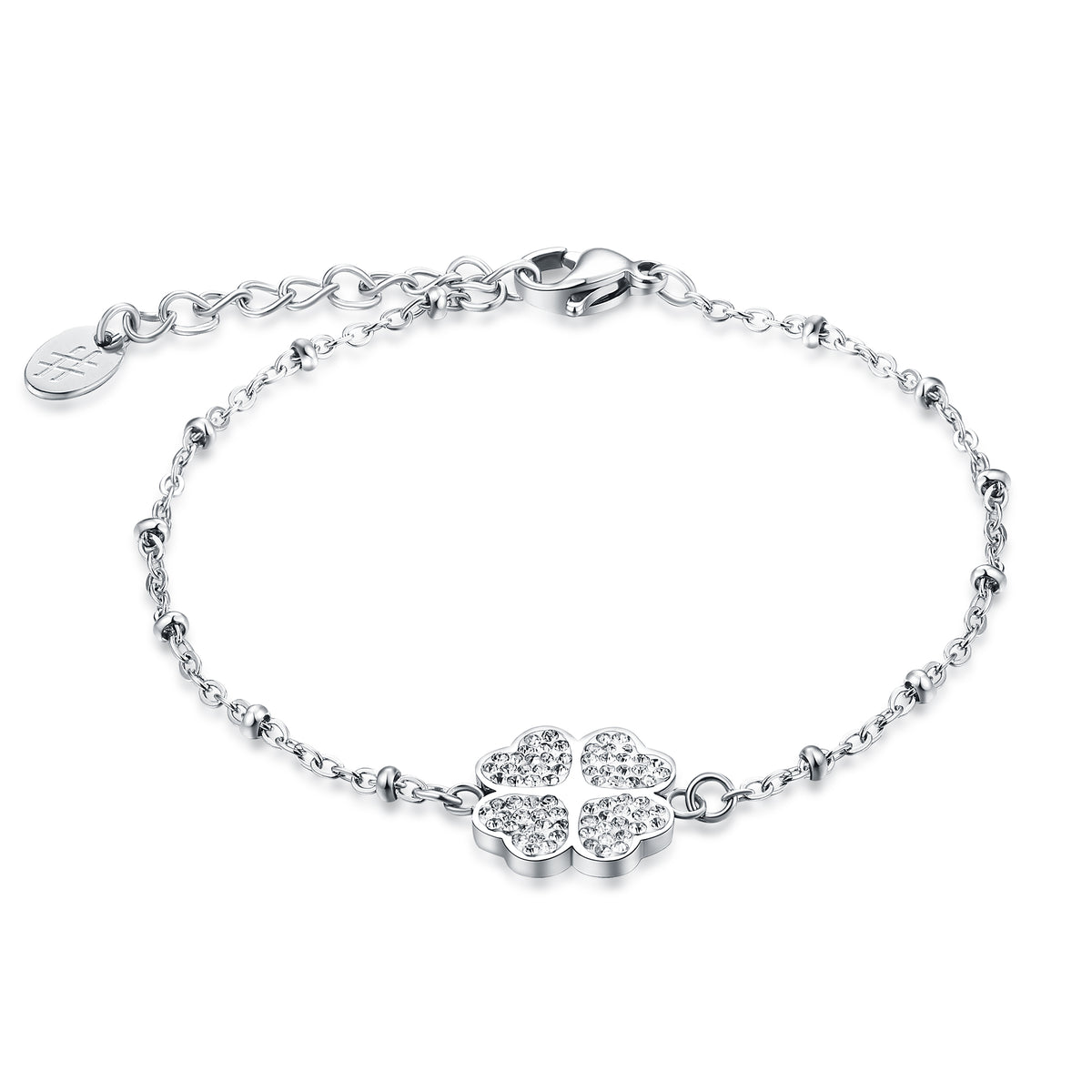 Shine – Bracciale quadrifoglio con cristalli