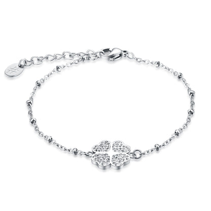 Shine – Bracciale quadrifoglio con cristalli