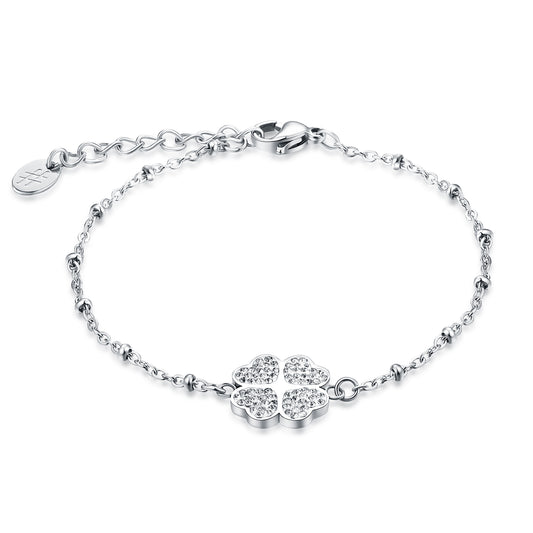 Shine – Bracciale quadrifoglio con cristalli