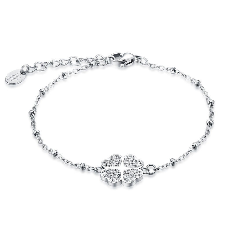 Shine – Bracciale quadrifoglio con cristalli