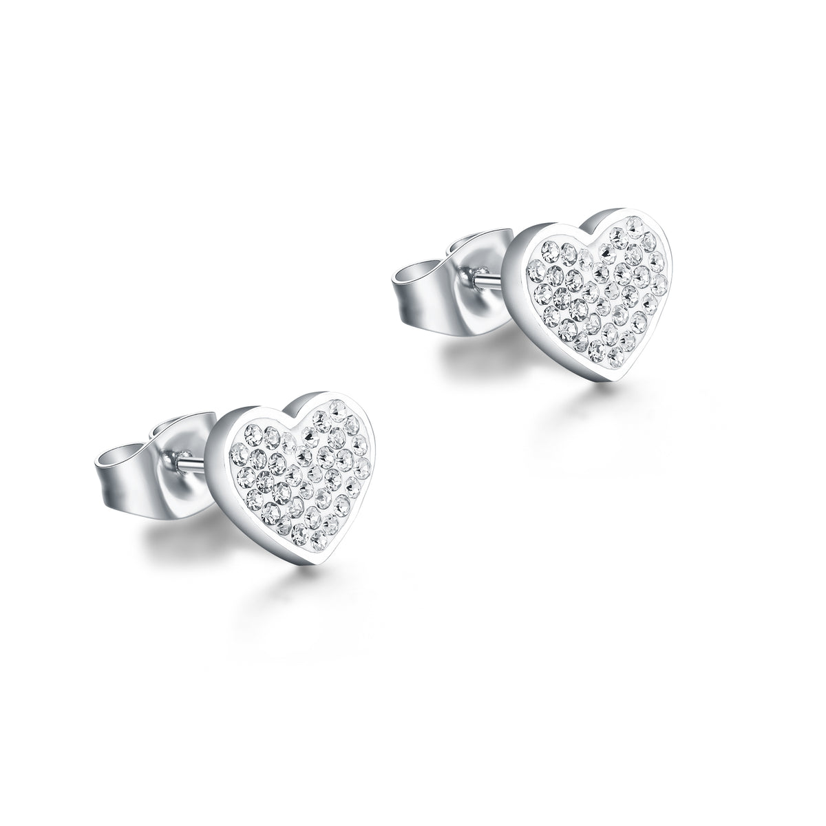 Shine – Orecchini a lobo con cristalli – Cuore