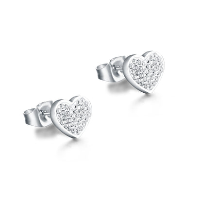 Shine – Orecchini a lobo con cristalli – Cuore