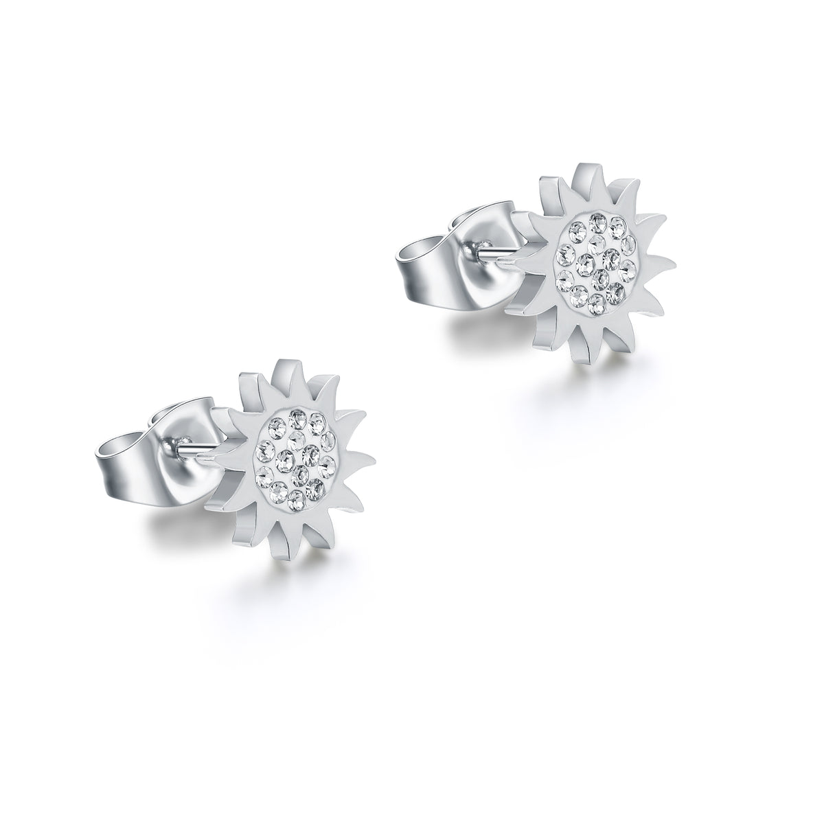 Shine – Orecchini a lobo con cristalli – Sole