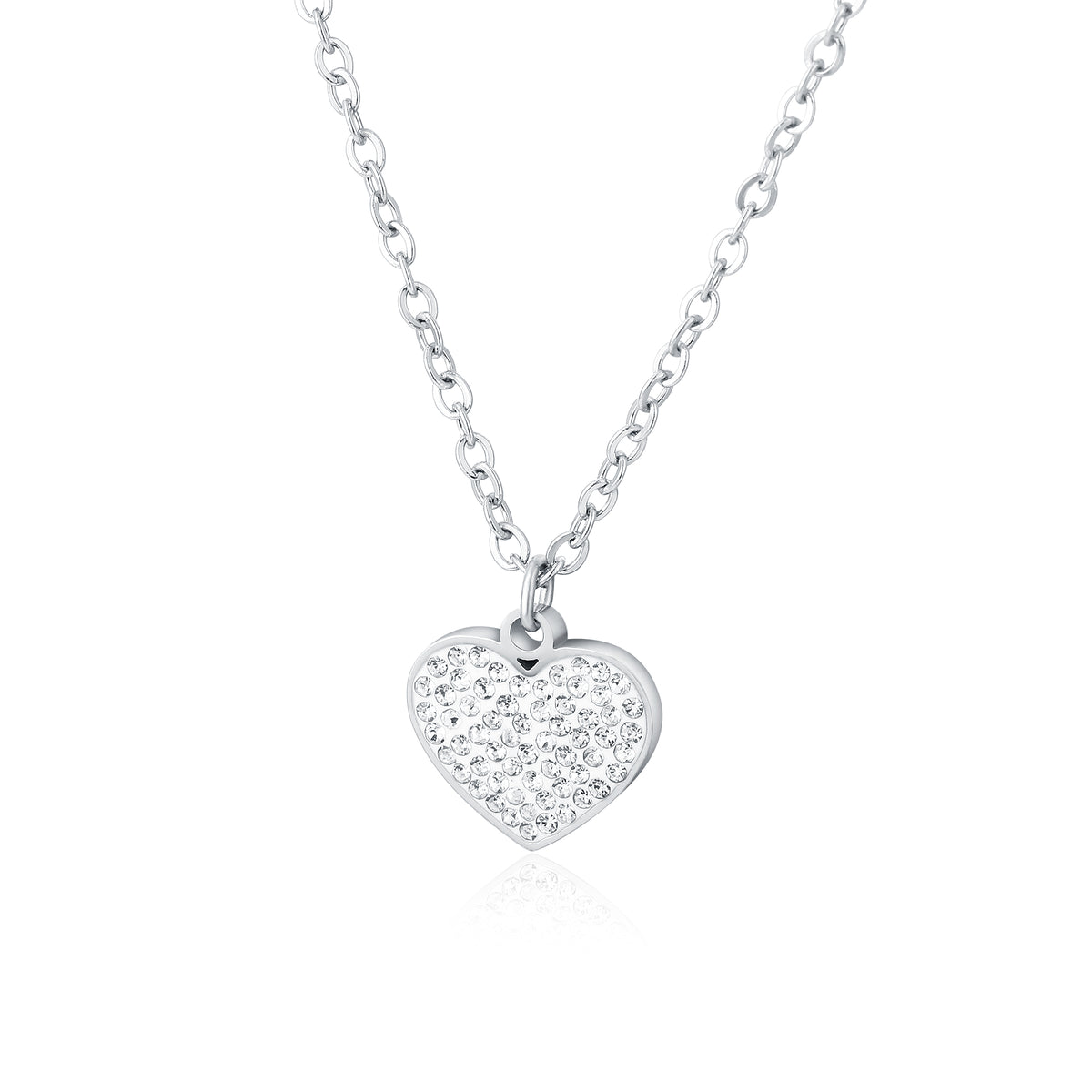 Shine – Collana con pendente e cristalli – Cuore 16+3 cm