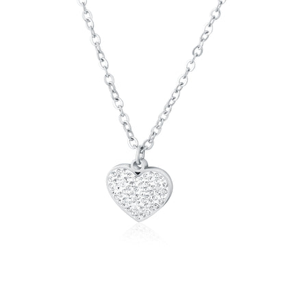 Shine – Collana con pendente e cristalli – Cuore 16+3 cm