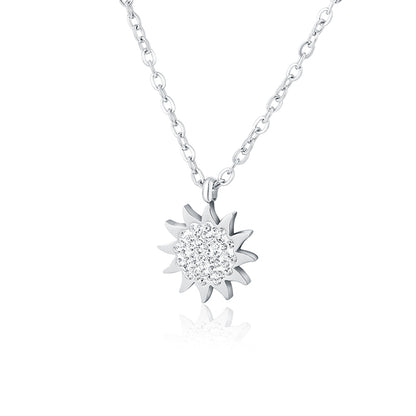 Shine – Collana con pendente e cristalli – Sole 16+3 cm
