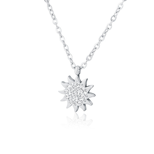 Shine – Collana con pendente e cristalli – Sole 16+3 cm